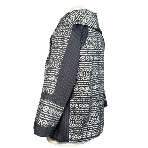 Burning Torch Cropped Blazer Jacket Women Med Artsy Boho Event Statement Collar - Picture 4 of 12